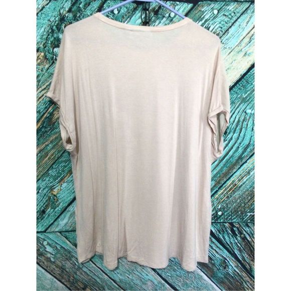 APT.9 Cap Sleeve Top Sequin Accents Beige Size XXL - Picture 11 of 13